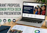 design grant proposal, ngo presentation, donor pitch deck powerpoint